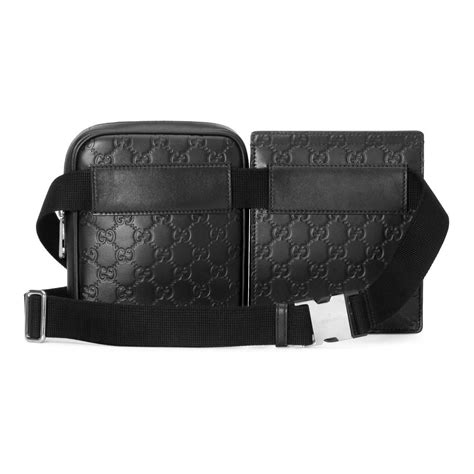 gucci black belt bag mens|Gucci black leather belt bag.